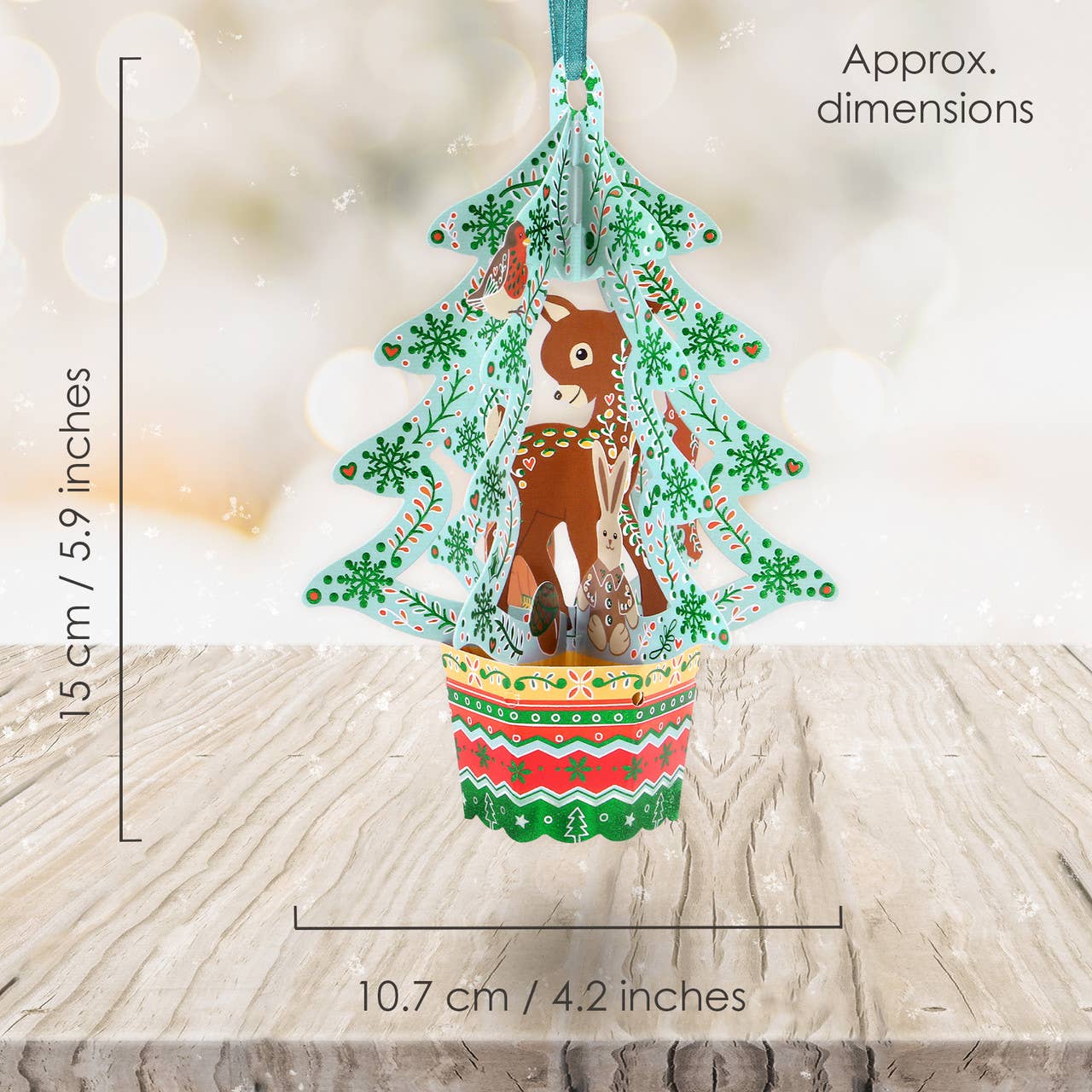 Baubles - Woodland Animals Tree Card