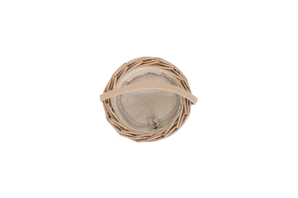 Antique Wash Willow Mini Ice Basket viewed from above showing the circular handwoven willow top