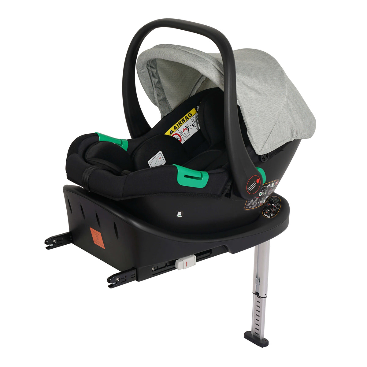 Cruise Pebble Sage R129 infant car seat fitted to the included ISOFIX base