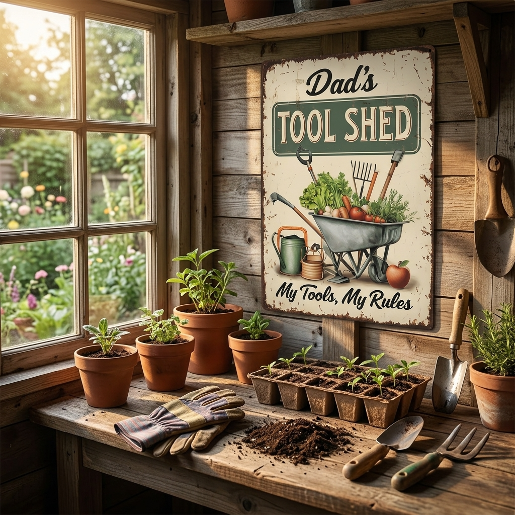 Dad's Tool Shed Metal Sign Plaque