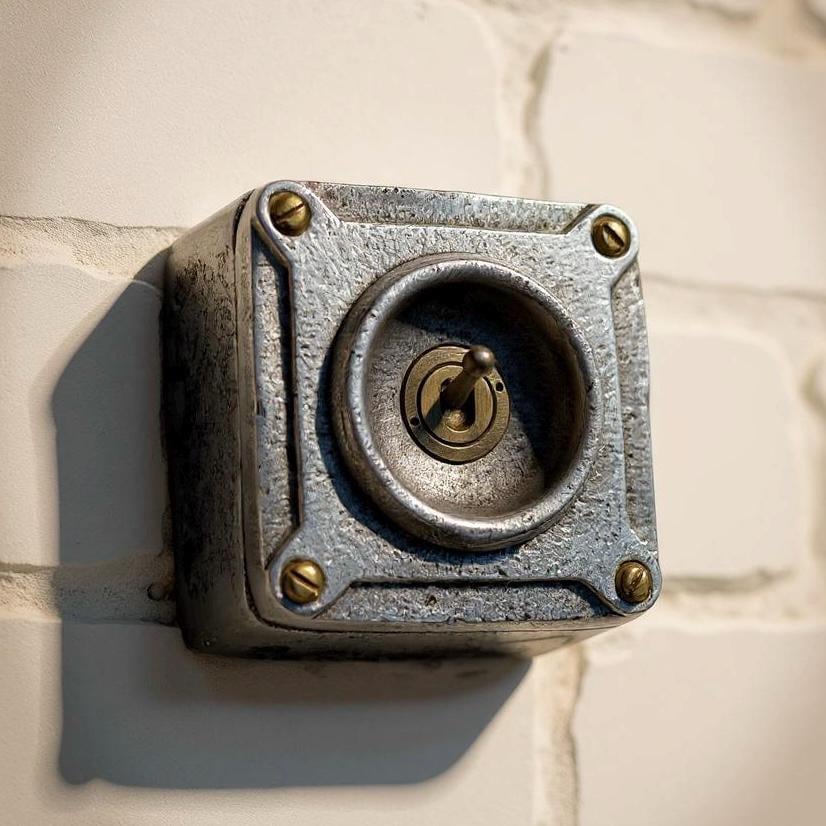 Single Gang Solid Metal Conduit Toggle Light Switch - Industrial Vintage Crabtree by Vintage-Electrical