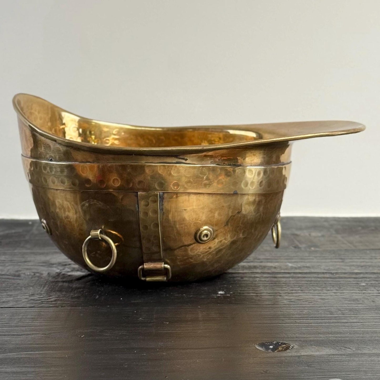 Polo Helmet Solid Antique Brass Champagne Ice Bucket | Wine Cooler by Vintage-Electrical