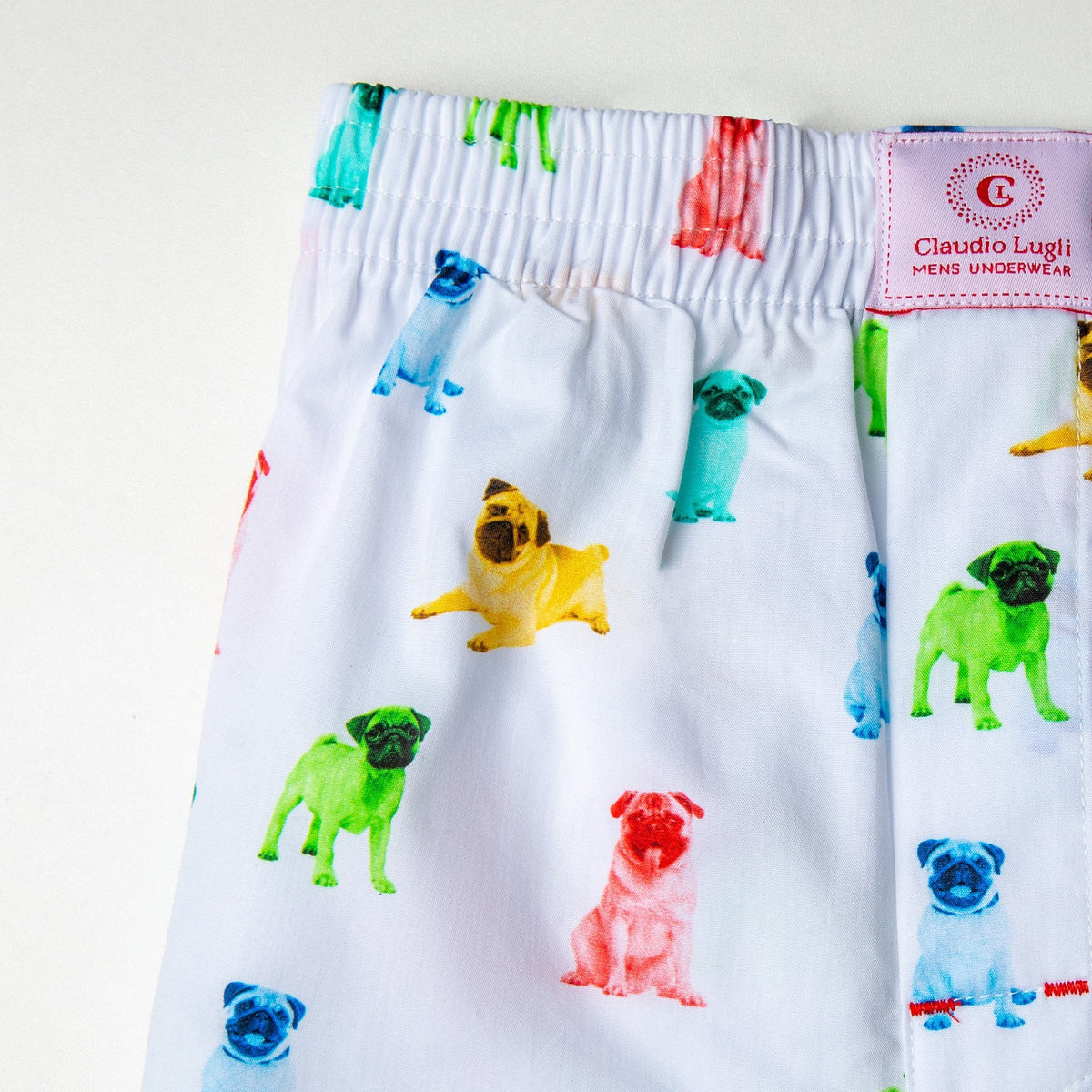 Claudio Lugli Pugs Cotton Poplin Boxer Shorts