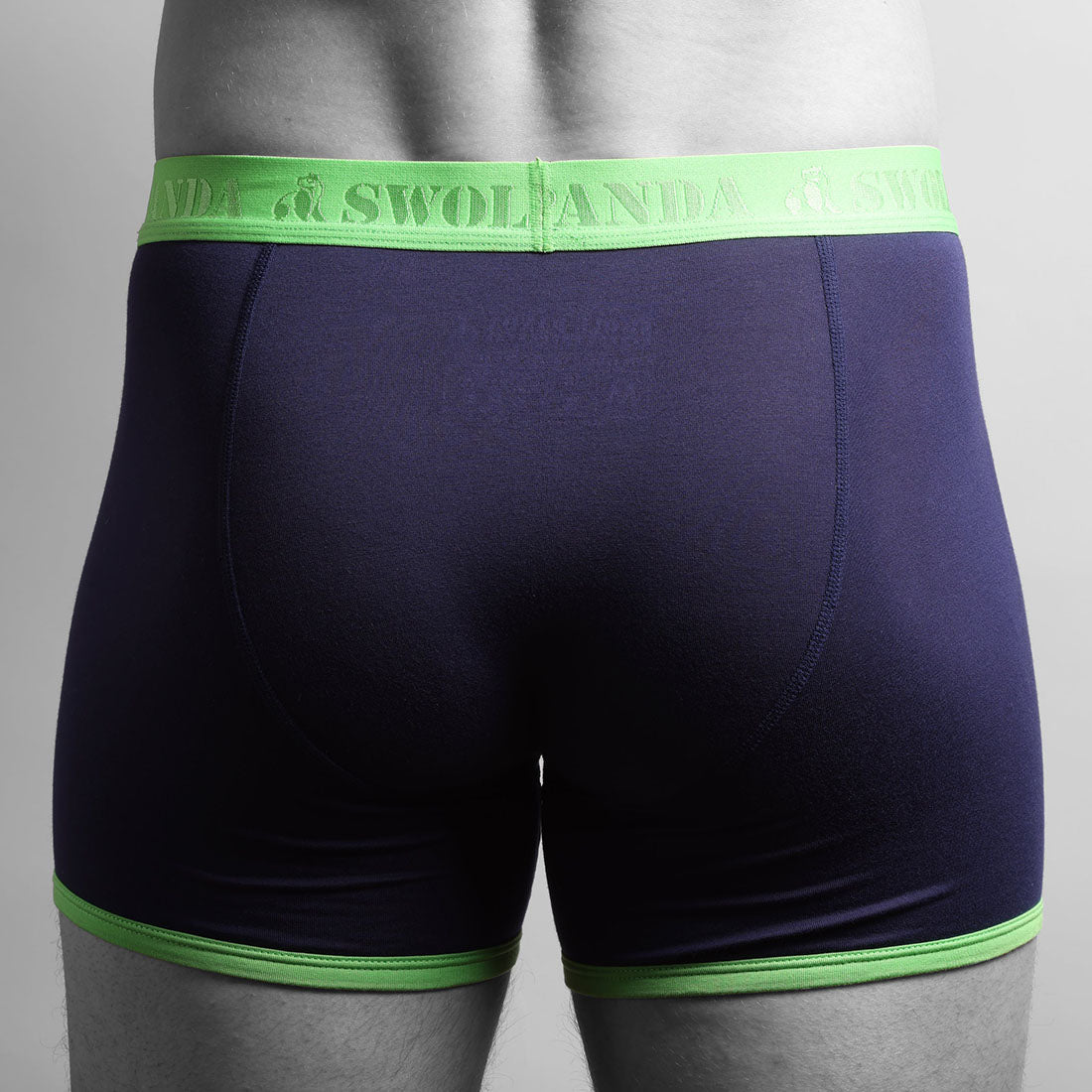 Bamboo Boxers - Navy / Green Band by Swole Panda