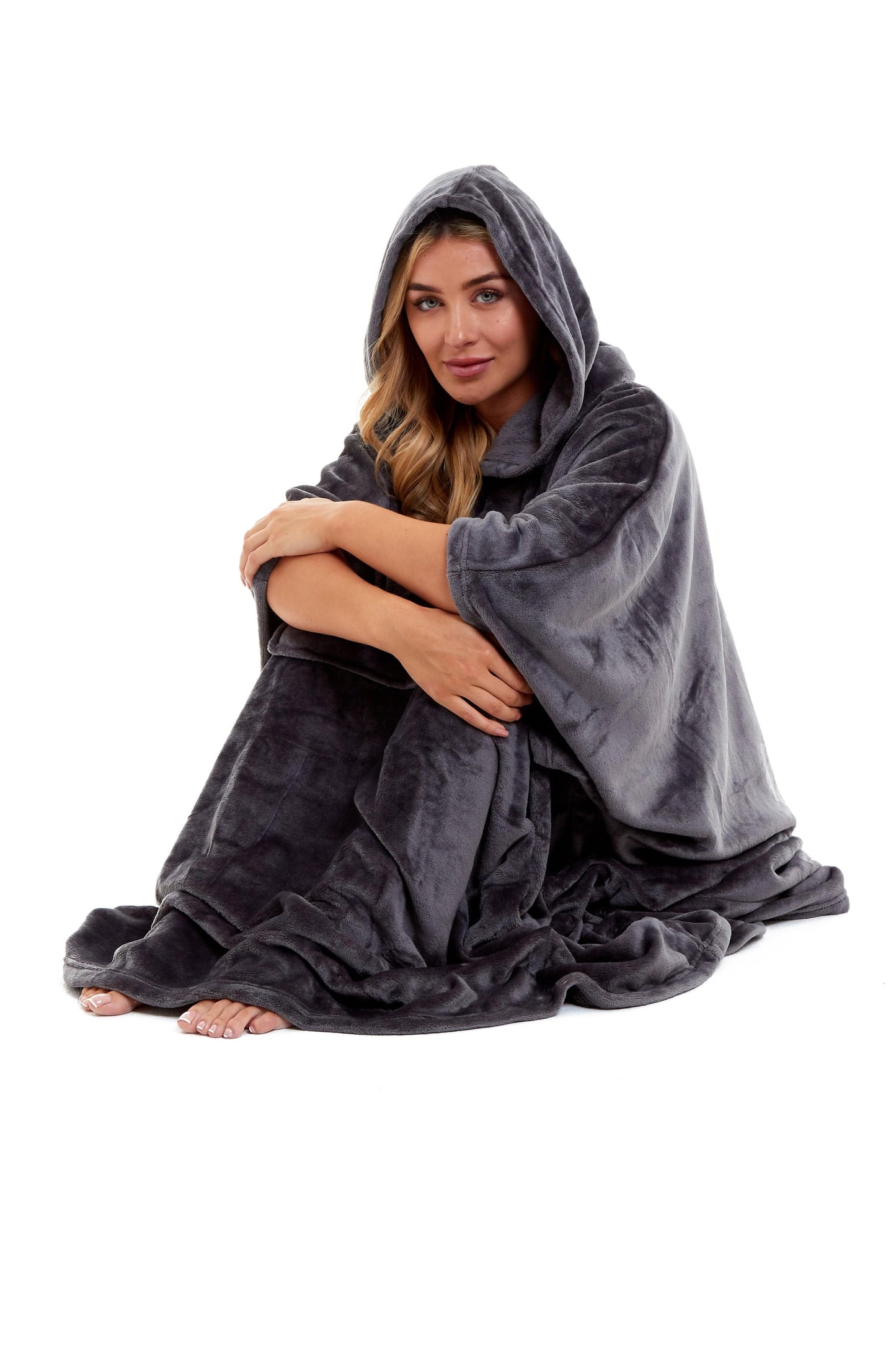 Women's Oversized Hooded Poncho Blanket