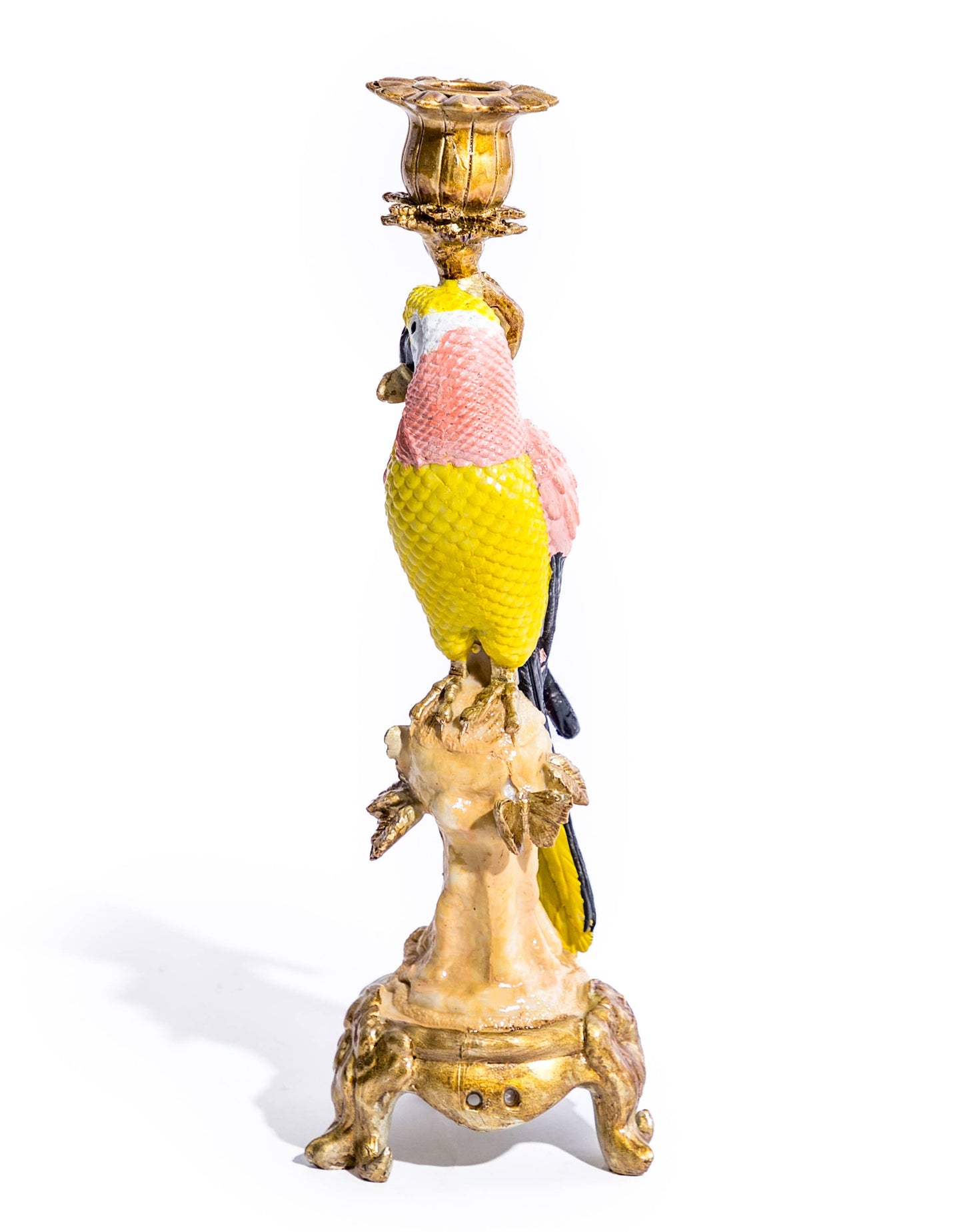 Antiqued Ornate Parrot Candle Holder