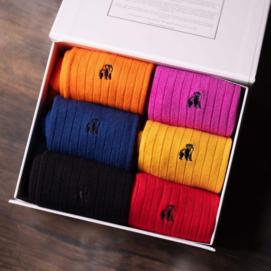 Superior Style Sock Box - 6 Pairs of Bamboo Socks (His) by Swole Panda