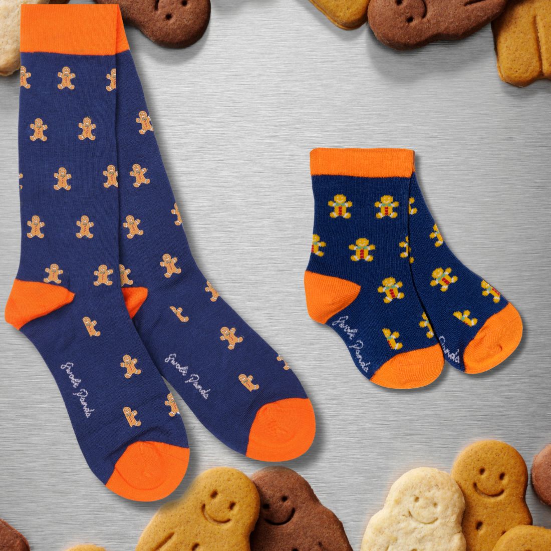 Gingerbread Men Matching Bamboo Socks (Adult & Child) by Swole Panda