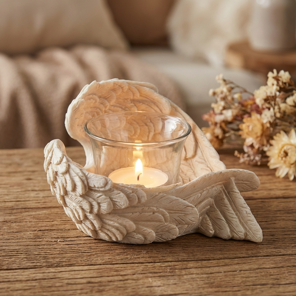 Angel Wings Tealight Holder, Width 12cm
