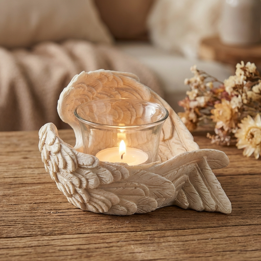 Angel Wings Tealight Holder, Width 12cm
