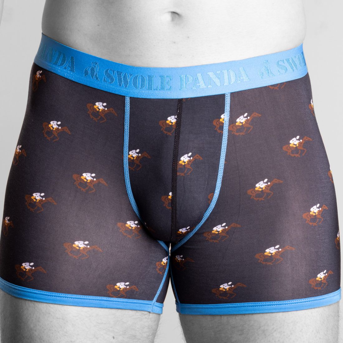 Bamboo Boxers 2 Pack - Navy Blue / Racehorses by Swole Panda