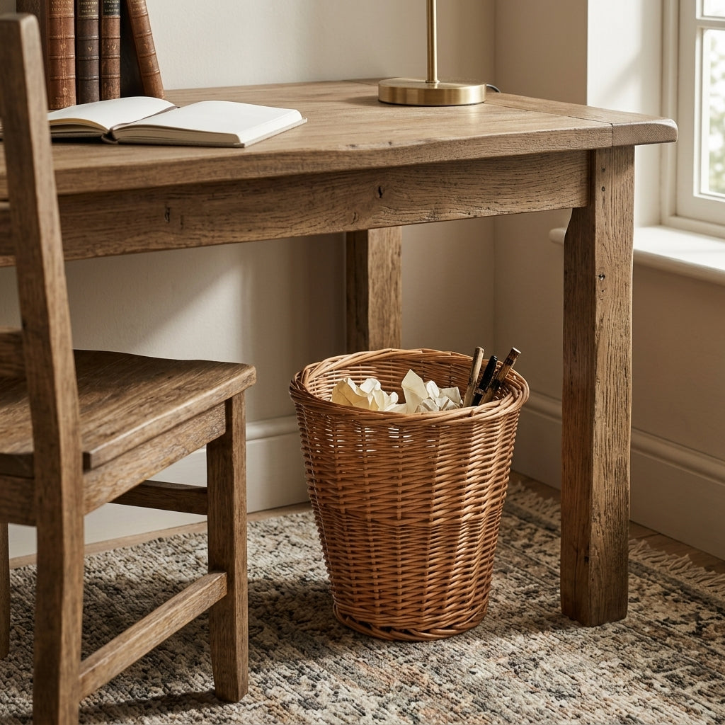 Light Steamed Willow Waste Paper Bin