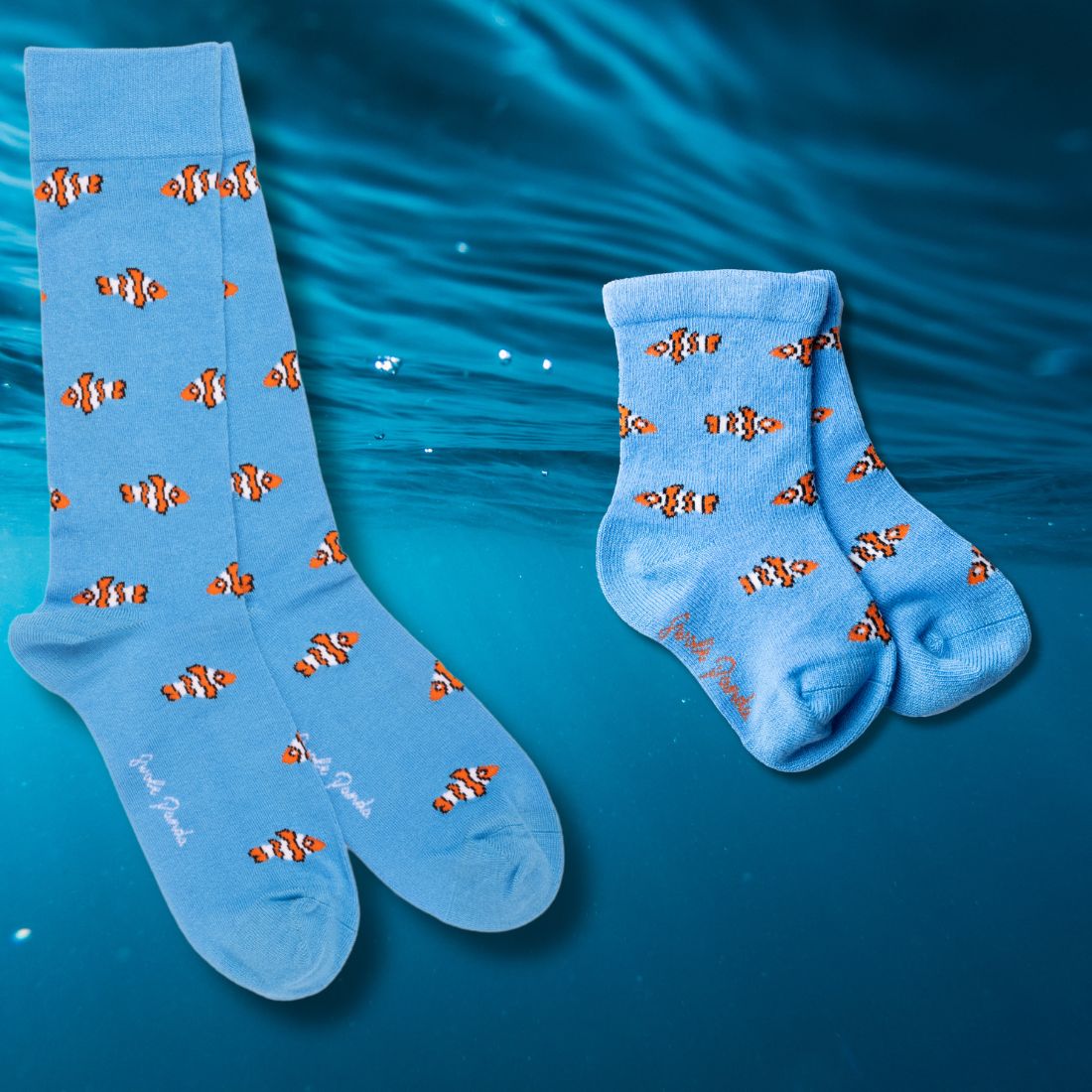 Clown Fish Matching Bamboo Socks (Adult & Child) by Swole Panda