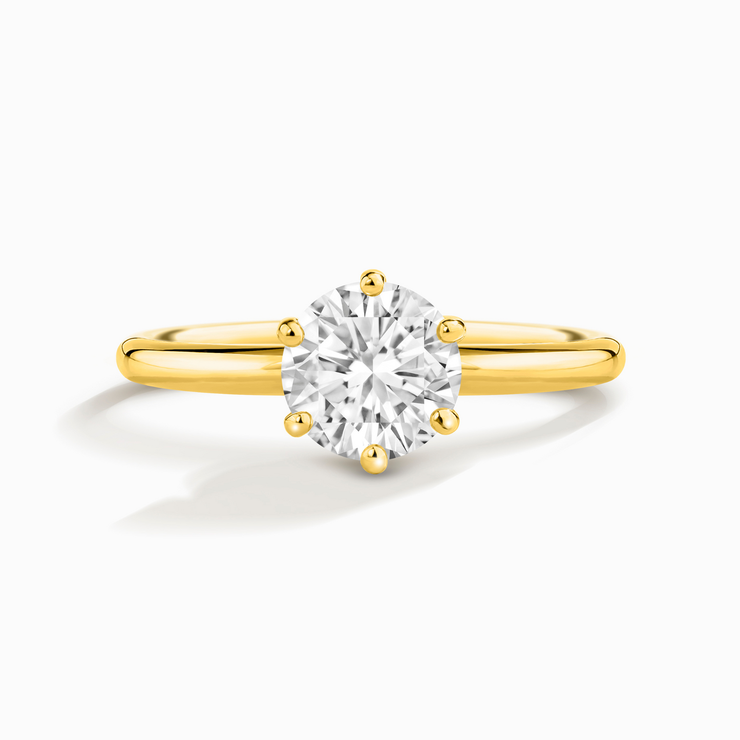 1 ct Round Solitaire Moissanite Engagement Ring in 18k Gold Vermeil by Vianne Jewellery