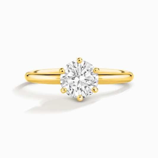 1 ct Round Solitaire Moissanite Engagement Ring in 18k Gold Vermeil by Vianne Jewellery