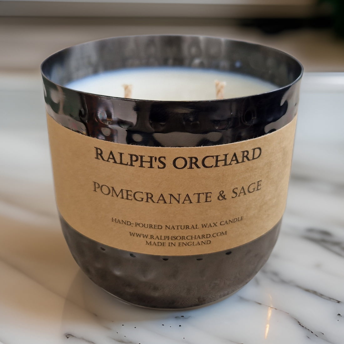 Ralph's Orchard 2-Wick Dimpled Black Candles