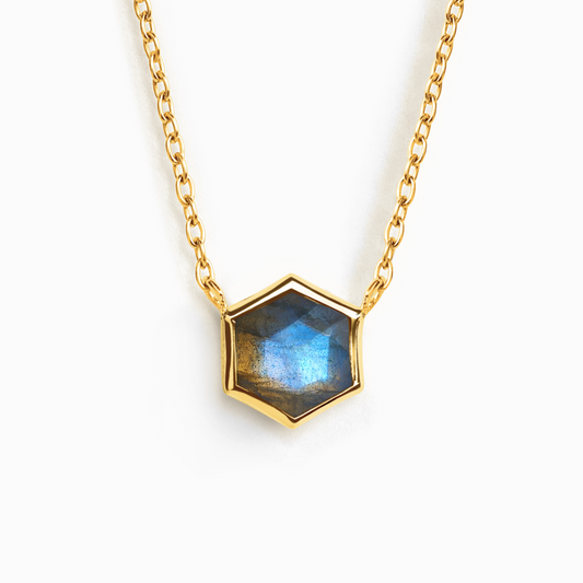 Labradorite Necklace in 18k Gold Vermeil by Vianne Jewellery