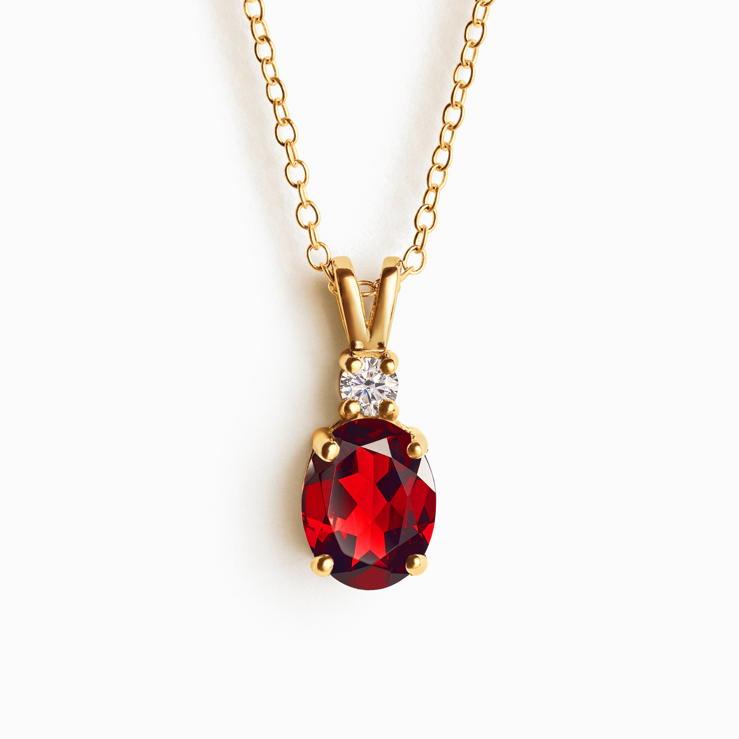 Garnet Pendant Necklace in 18k Gold Vermeil by Vianne Jewellery