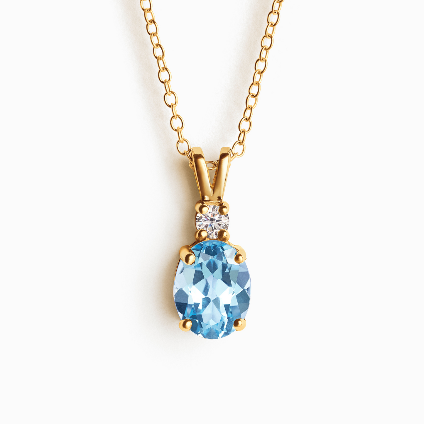 Blue Topaz Pendant Necklace in 18k Gold Vermeil by Vianne Jewellery