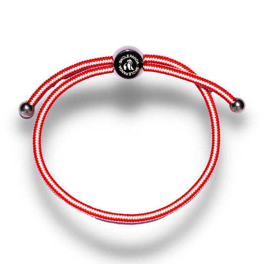 Rope Bracelet - Red & White Stripe by Swole Panda