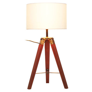 Malvern Tripod Table Lamp with Brown Base