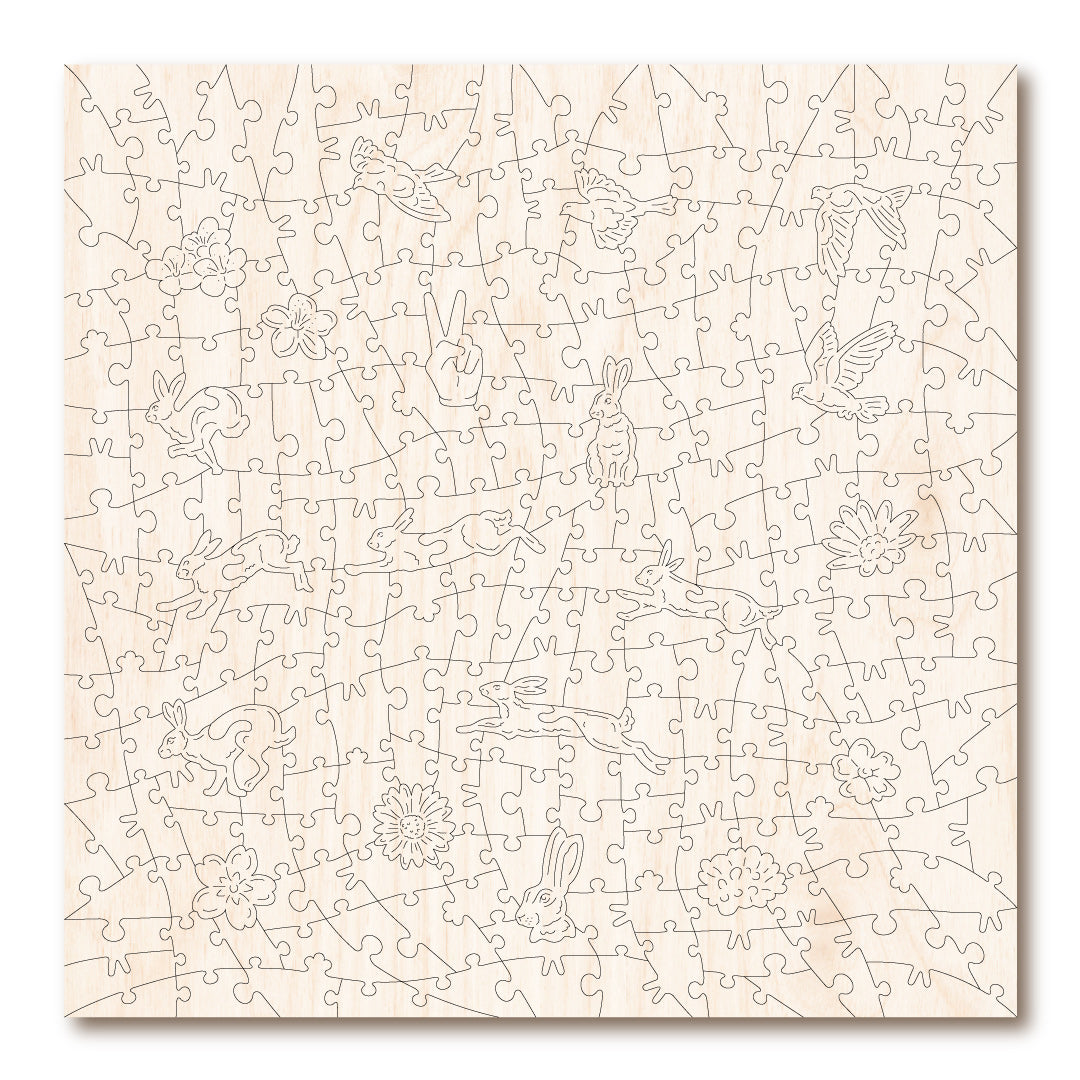 Victory Wooden Hare In The Meadow Jigsaw Puzzle