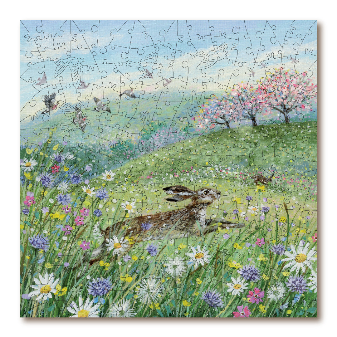 Victory Wooden Hare In The Meadow Jigsaw Puzzle