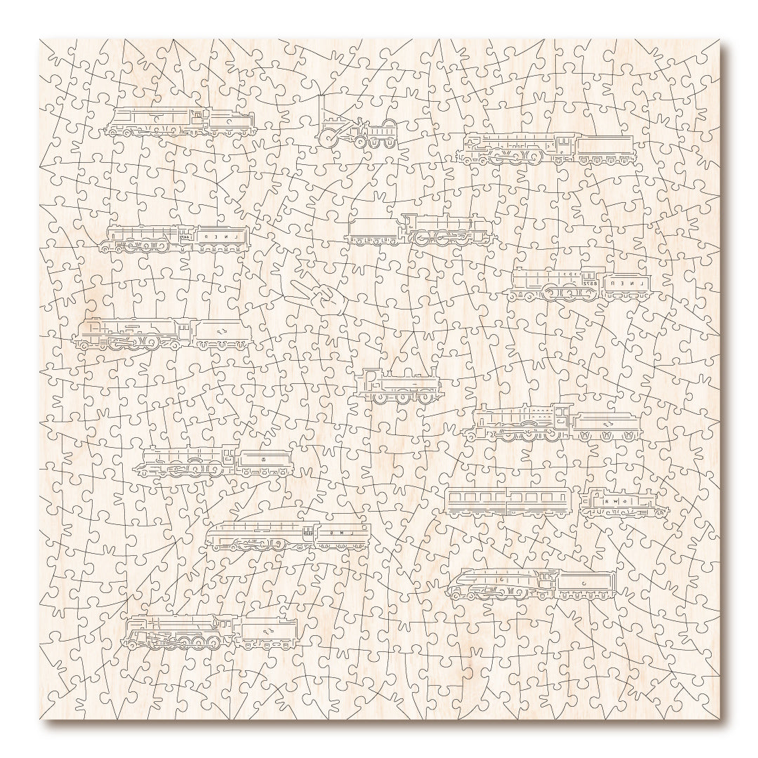 Steam Locomotives Of Britain (Large) - Victory Wooden Jigsaw Puzzle