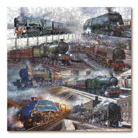Steam Locomotives Of Britain (Large) - Victory Wooden Jigsaw Puzzle