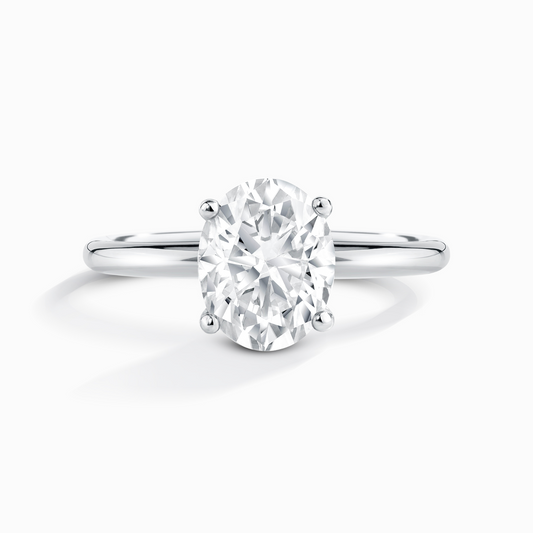 2 ct Oval Solitaire Moissanite Engagement Ring in Sterling Silver by Vianne Jewellery