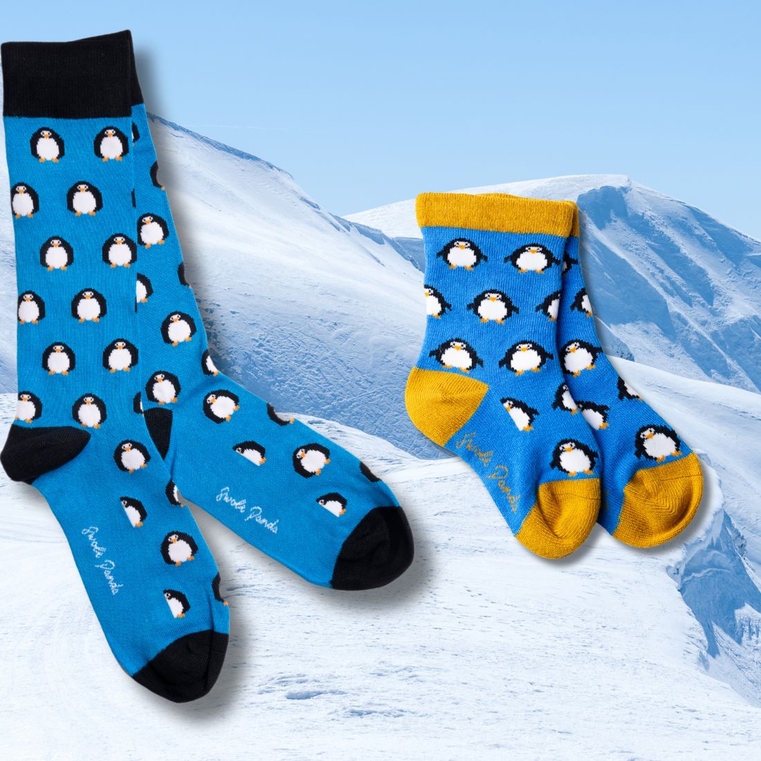 Penguin Matching Bamboo Socks (Adult & Child) by Swole Panda