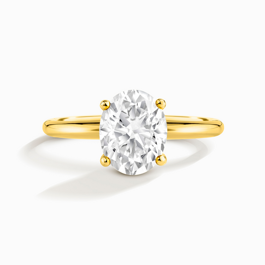 2 ct Oval Solitaire Moissanite Engagement Ring in 18k Gold Vermeil by Vianne Jewellery