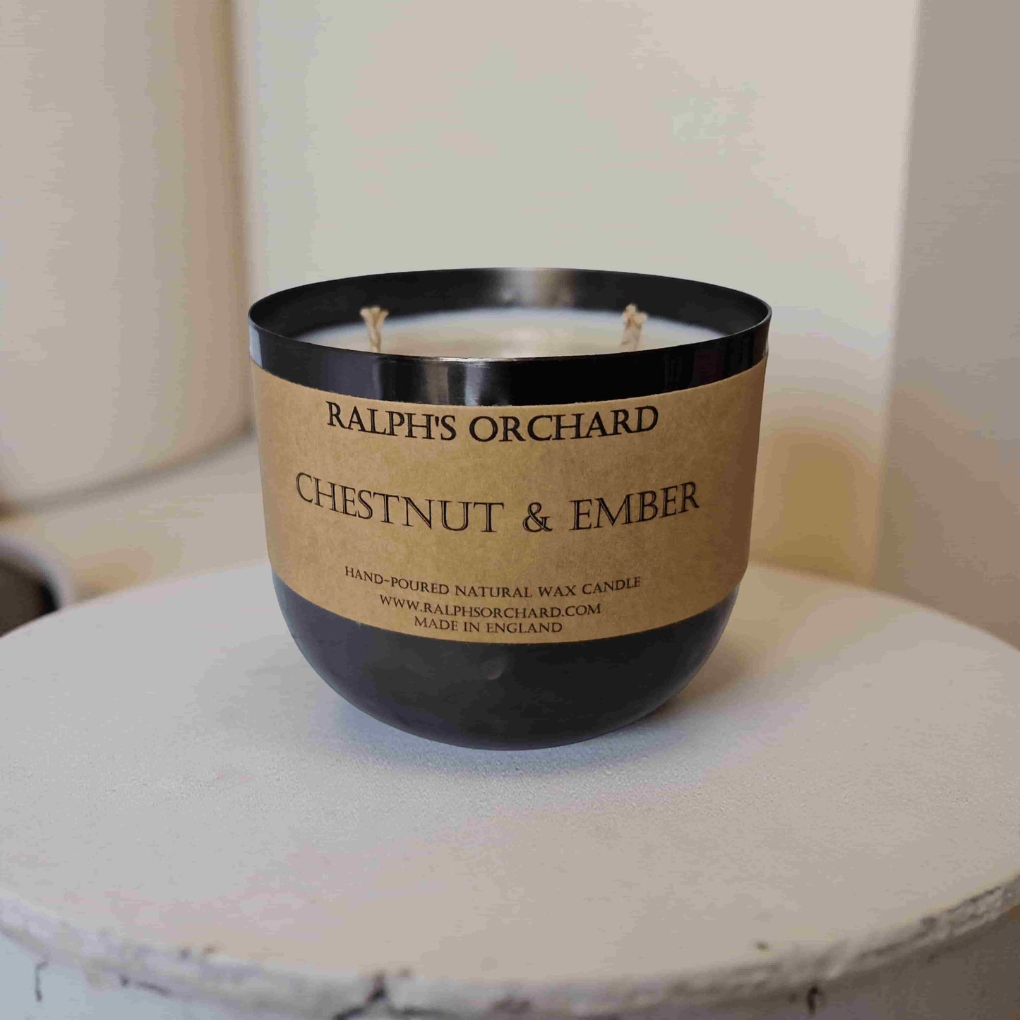 Ralph's Orchard 2-Wick Dimpled Black Candles