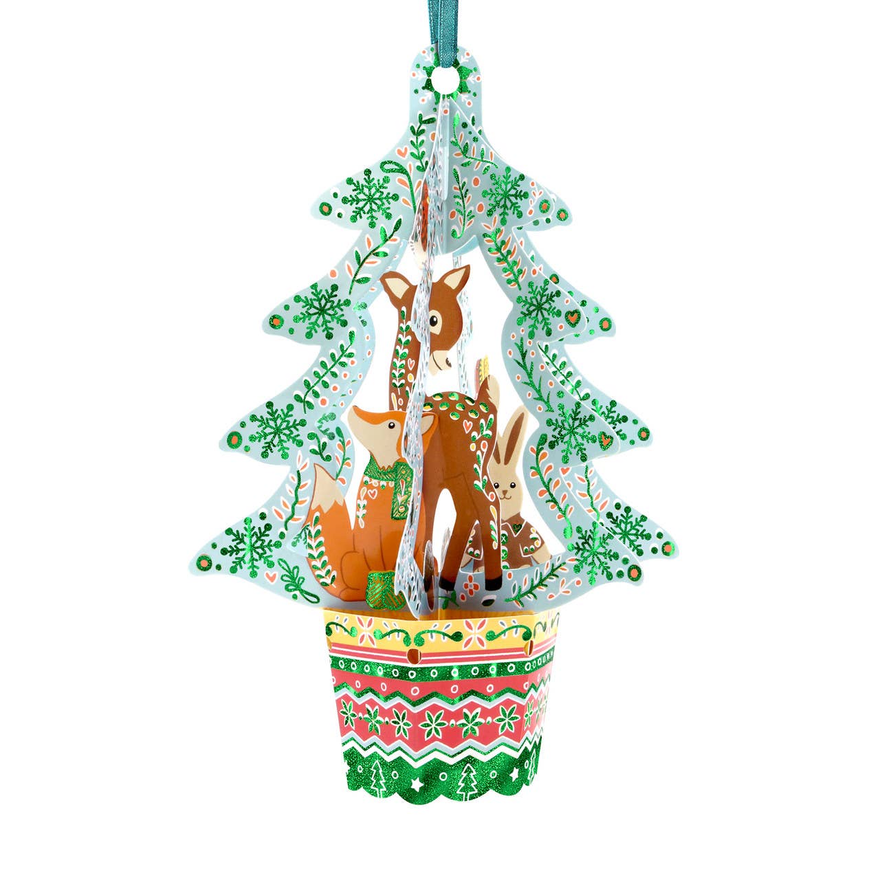 Baubles - Woodland Animals Tree Card