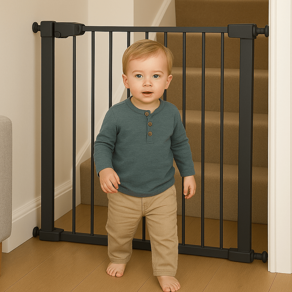 Baby Safety Stair Gate - Pressure Fit Extra Wide - Grey