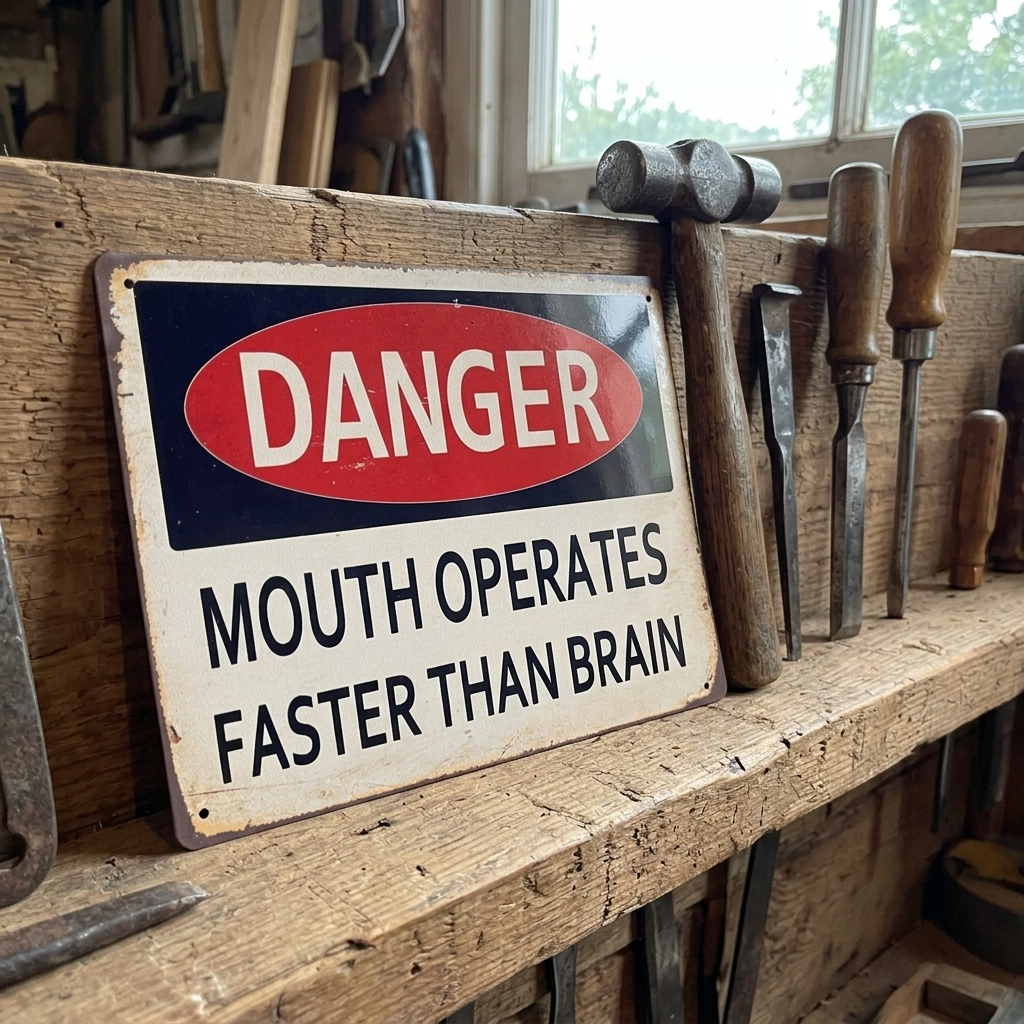 Danger Mouth Operates Faster Than Brain Metal Sign Plaque