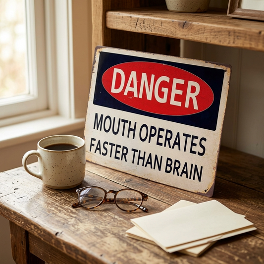 Danger Mouth Operates Faster Than Brain Metal Sign Plaque