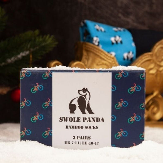 Bicycle Sock Box - 3 Pairs of Bamboo Socks (His) by Swole Panda