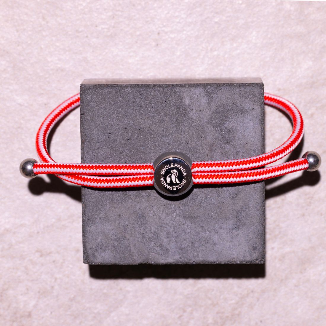 Rope Bracelet - Red & White Stripe by Swole Panda