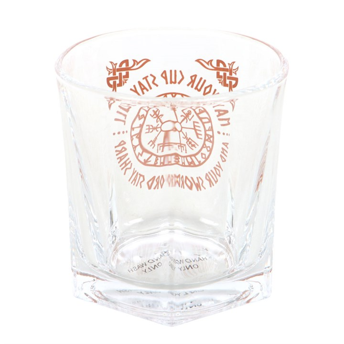 Viking Compass Lowball Drinking Glass with Coaster
