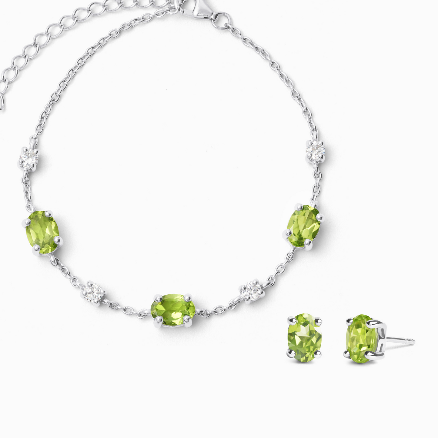 Mini Set 2 - Peridot Jewellery Set in Sterling Silver by Vianne Jewellery