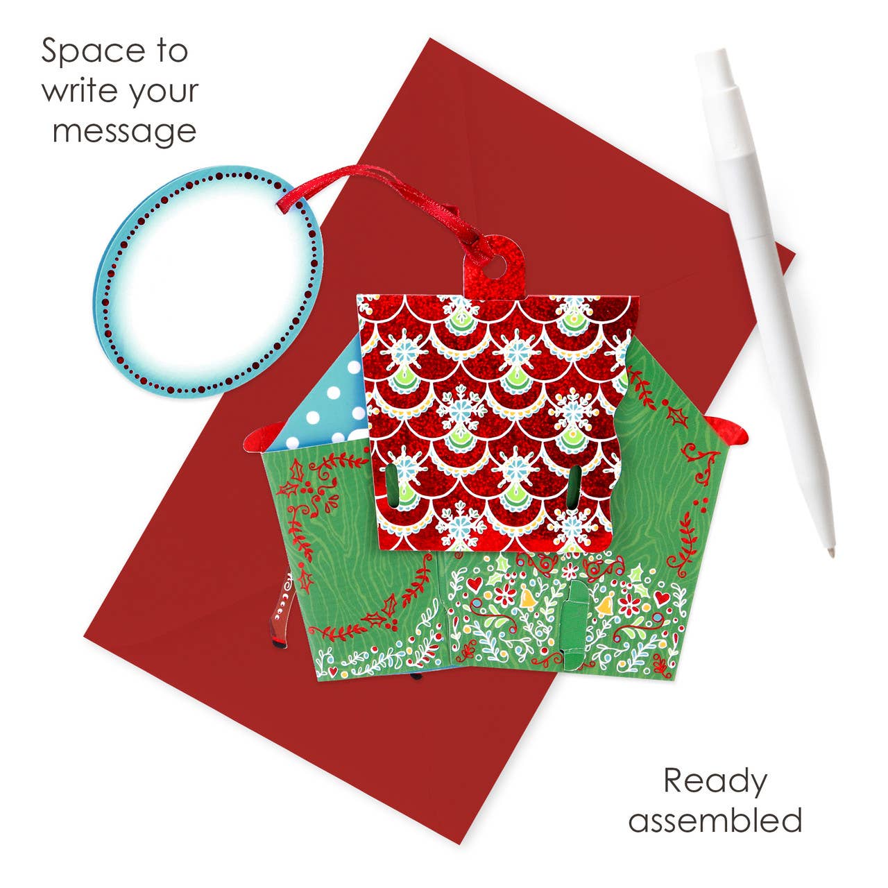 Baubles - Reindeer Stable Card