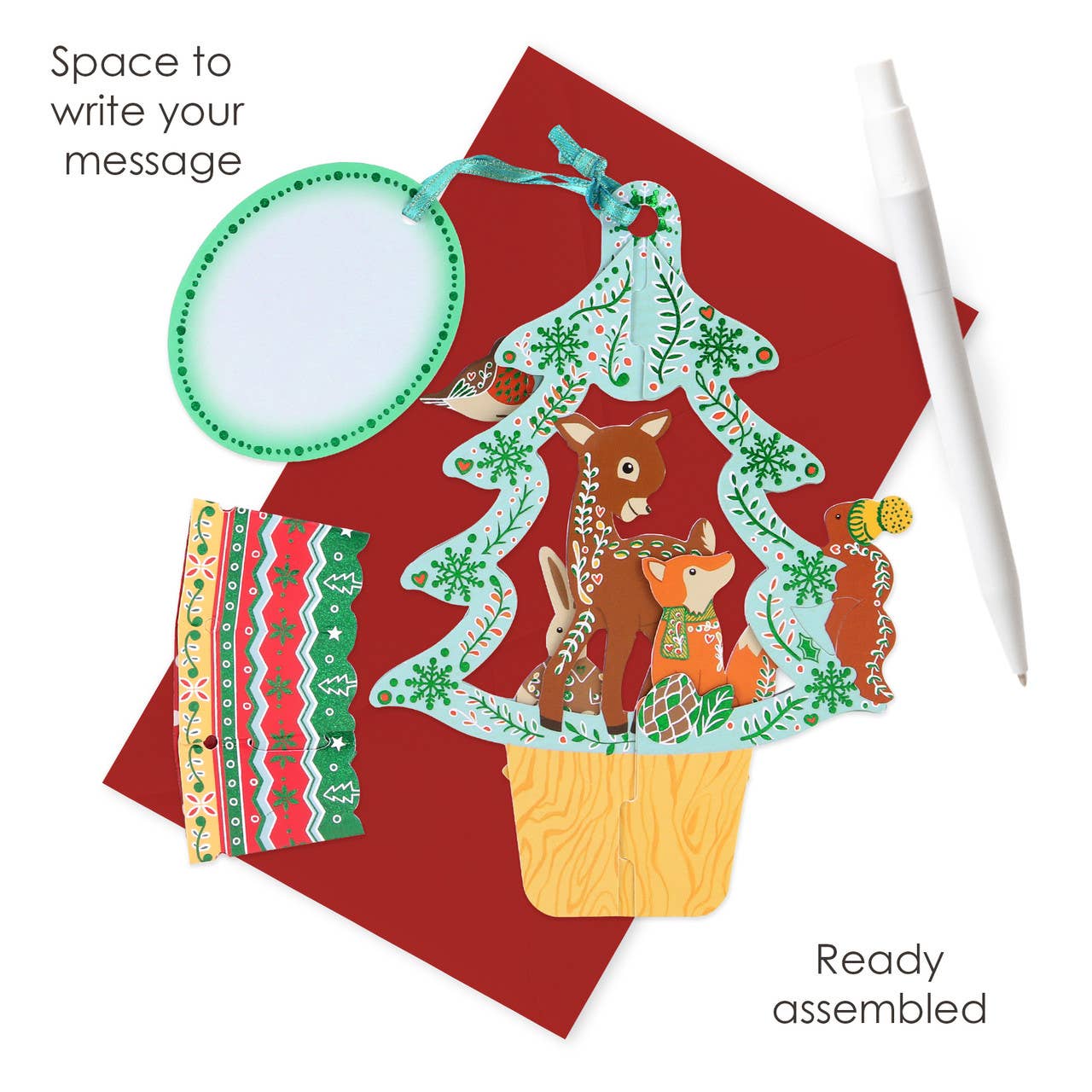 Baubles - Woodland Animals Tree Card