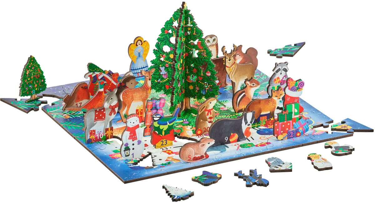Winter Woodland - Advent Calendar with 25 Stand-Up Pieces