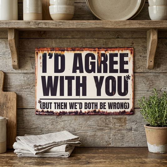 I'd Agree But Then We'd Both Be Wrong Metal Sign