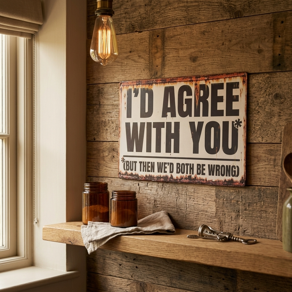 I'd Agree But Then We'd Both Be Wrong Metal Sign