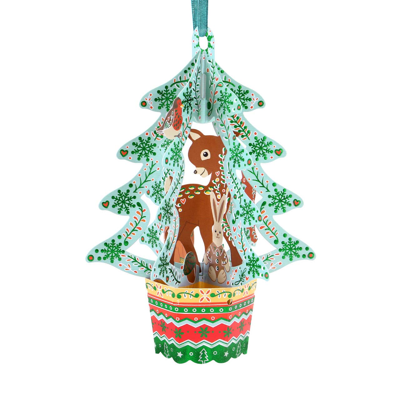 Baubles - Woodland Animals Tree Card