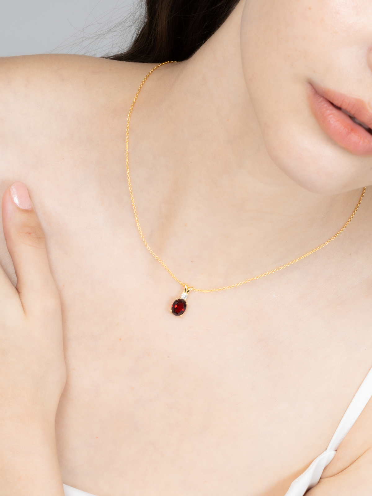 Complete Set - Garnet Jewellery Set in 18k Gold Vermeil by Vianne Jewellery