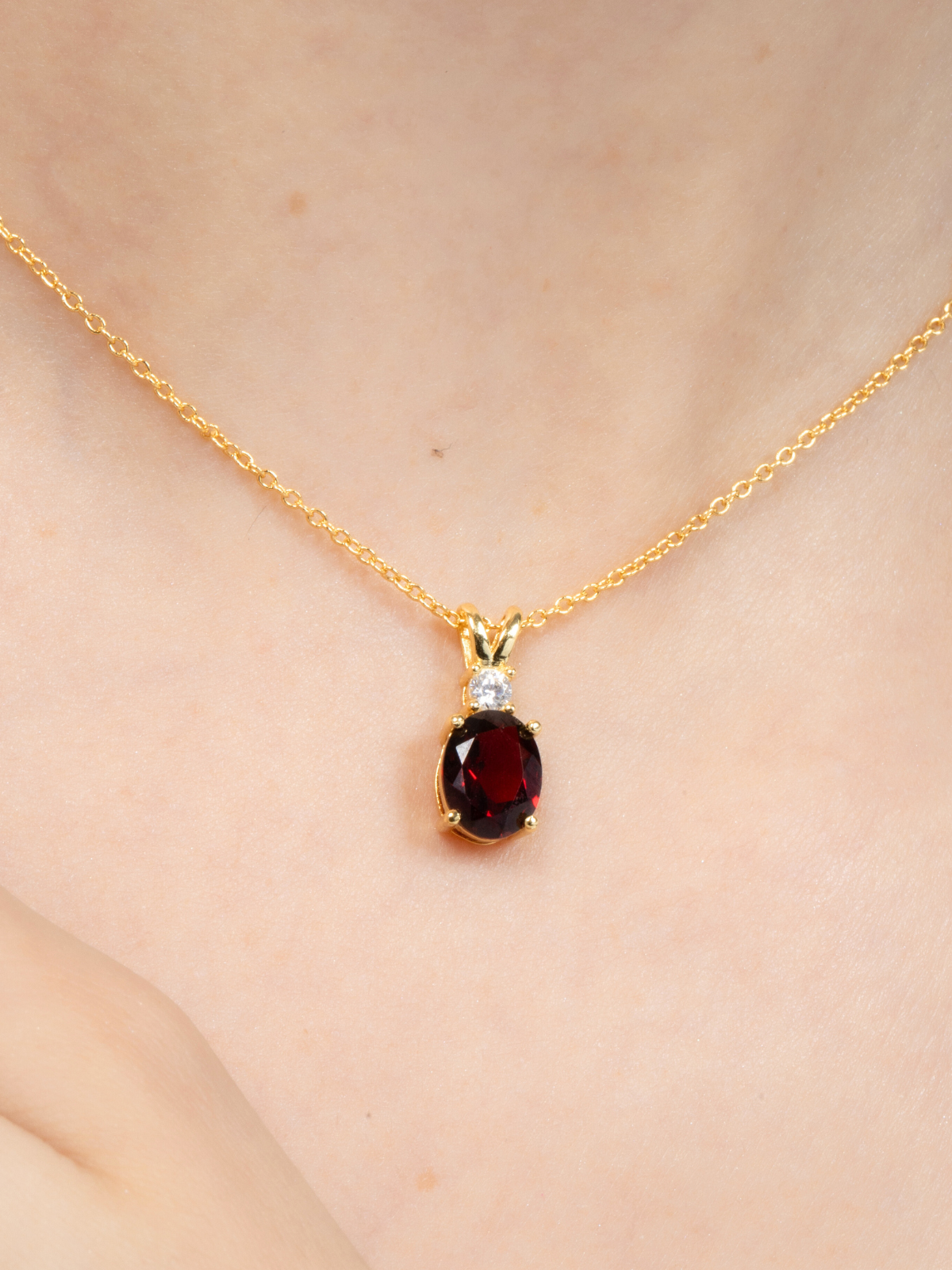 Mini Set 1 - Garnet Jewellery Set in 18k Gold Vermeil by Vianne Jewellery