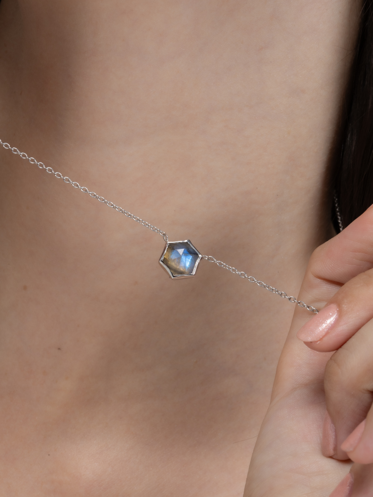 Labradorite Necklace in Sterling Silver by Vianne Jewellery